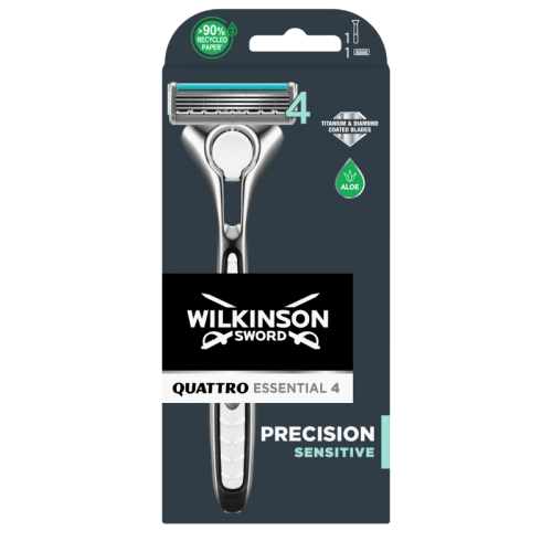 Holící strojek Wilkinson Quattro Titanium Sensitive + 1 náhrada
