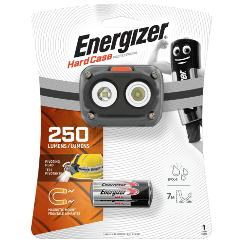 Čelová svítilna Energizer Hard Case Pro Headlight LED 250lm 3x AAA