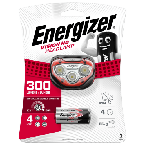 Čelová svítilna Energizer Headlight Vision HD 300lm vč. 3xAAA