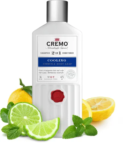 CREMO - Osvěžující šampón a kondicionér 2v1 CITRUS & MINT LEAF 473 ml