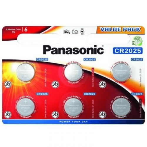 Panasonic lithiová baterie 3V CR2025 - 6 ks
