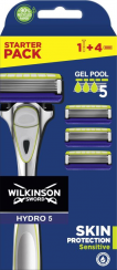 Holící strojek Wilkinson Hydro 5 Protection Sensitive Clampack - strojek + 4 náhradních hlavic