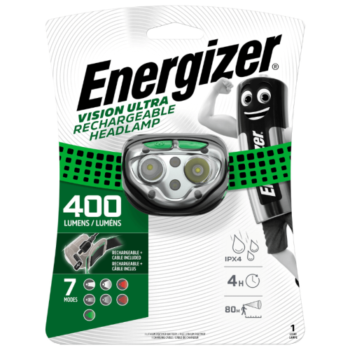 Čelová svítilna Energizer Headlight Vision Rechargeable 400lm Lithium-ion USB
