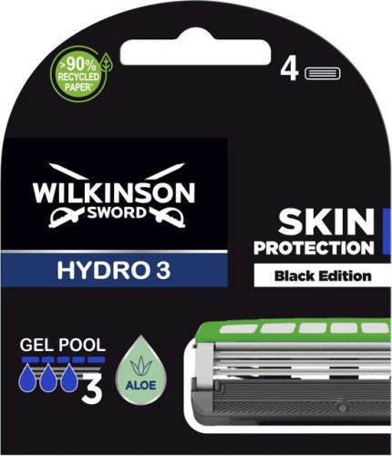 Náhradní hlavice Wilkinson Hydro 3 Black Edition - 4 ks