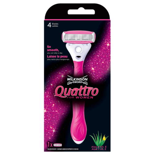 Holící strojek Wilkinson Quattro for Women + 1 náhradní hlavice