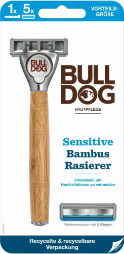 Holící strojek Bulldog Sensitive Bamboo + 5 ks náhradních hlavic