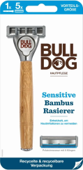 Holící strojek Bulldog Sensitive Bamboo + 5 ks náhradních hlavic